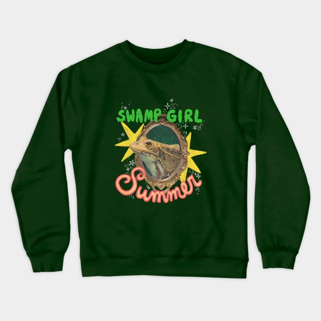 Swamp Girl Summer - Frog Crewneck Sweatshirt by snakelung